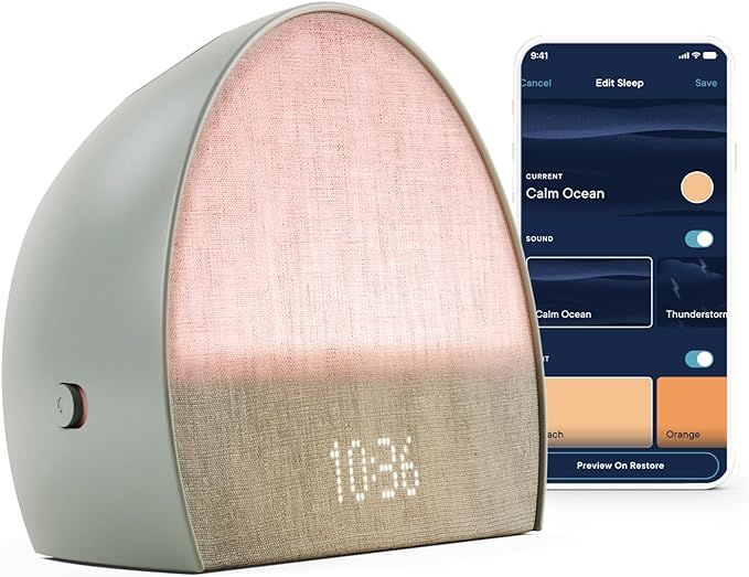 Hatch Restore 2 Sunrise Alarm Clock, Sound Machine, Smart Light (Slate) ー Your Bedside Sleep Gu... | Amazon (US)