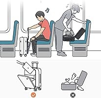 Mixi Carry On Luggage, 20'' Suitcase with Front Laptop Pocket, Travel Rolling Luggage Aluminum Fr... | Amazon (US)