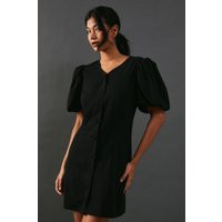 Womens Puff Sleeve Mini Tailored Dress - Black - 12 | boohoo (US & Canada)