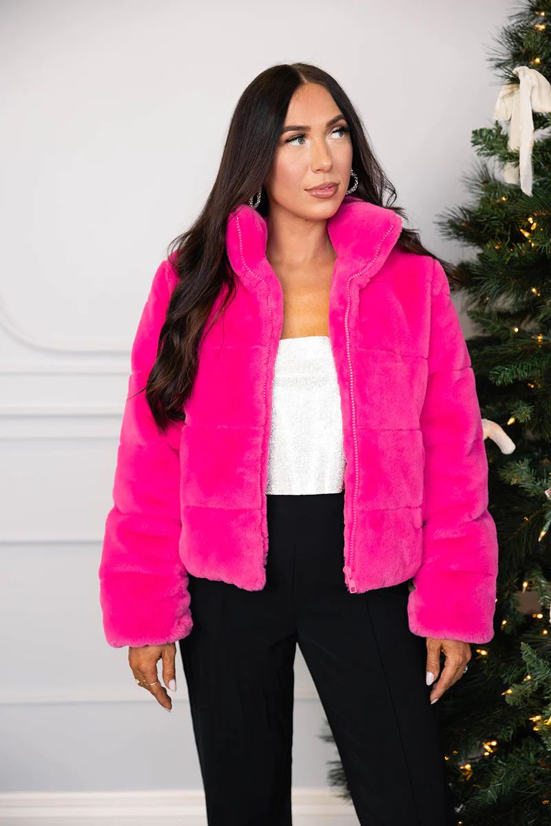 BuddyLove | Noella Faux Fur Jacket | Hot Pink | BuddyLove