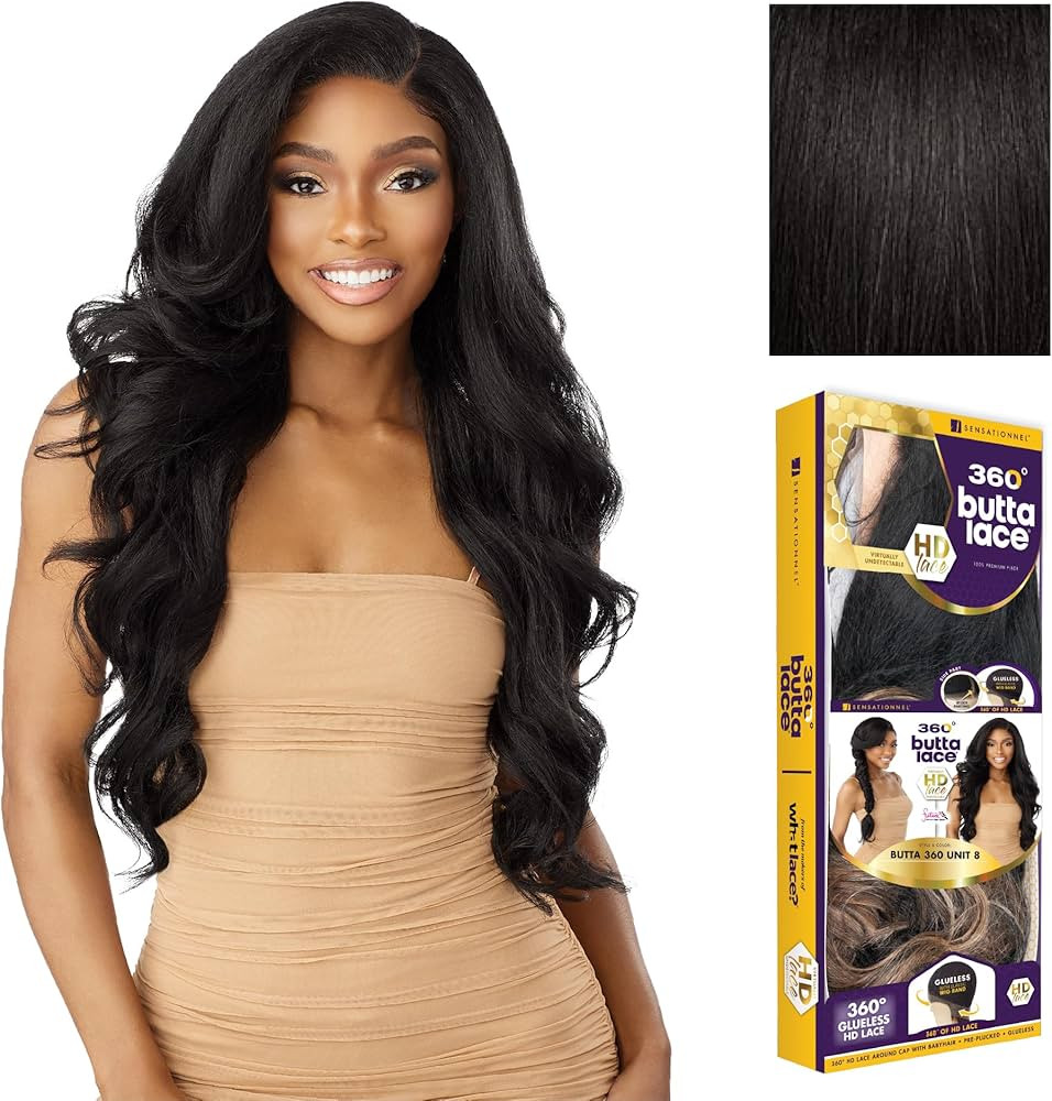 Sensationnel Butta 360 Lace Wigs - Unit 8 Side Wider Parting 360 Degree Lace Glueless Synthetic P... | Amazon (US)