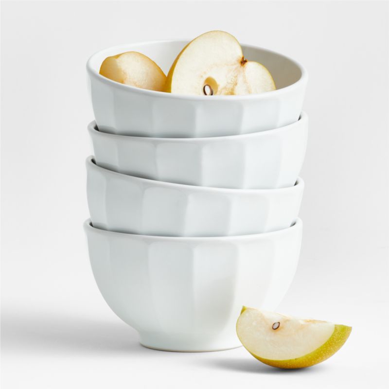 Cafe White Cereal Bowls, Set of 4 + Reviews | Crate & Barrel | Crate & Barrel