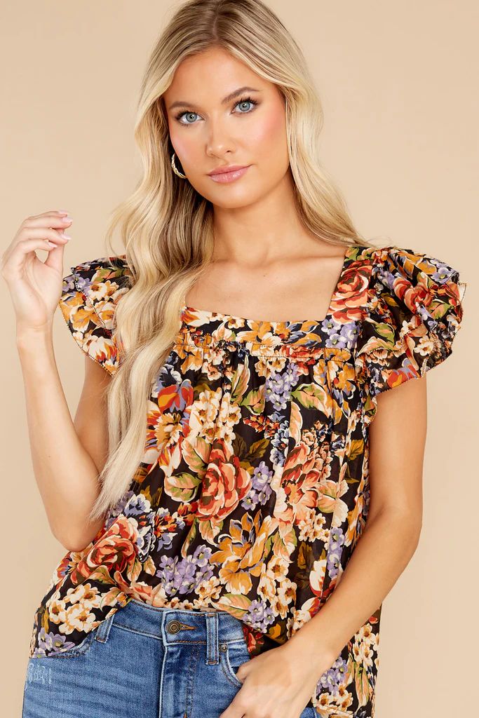 The Perfect Answer Black Multi Floral Top | Red Dress 