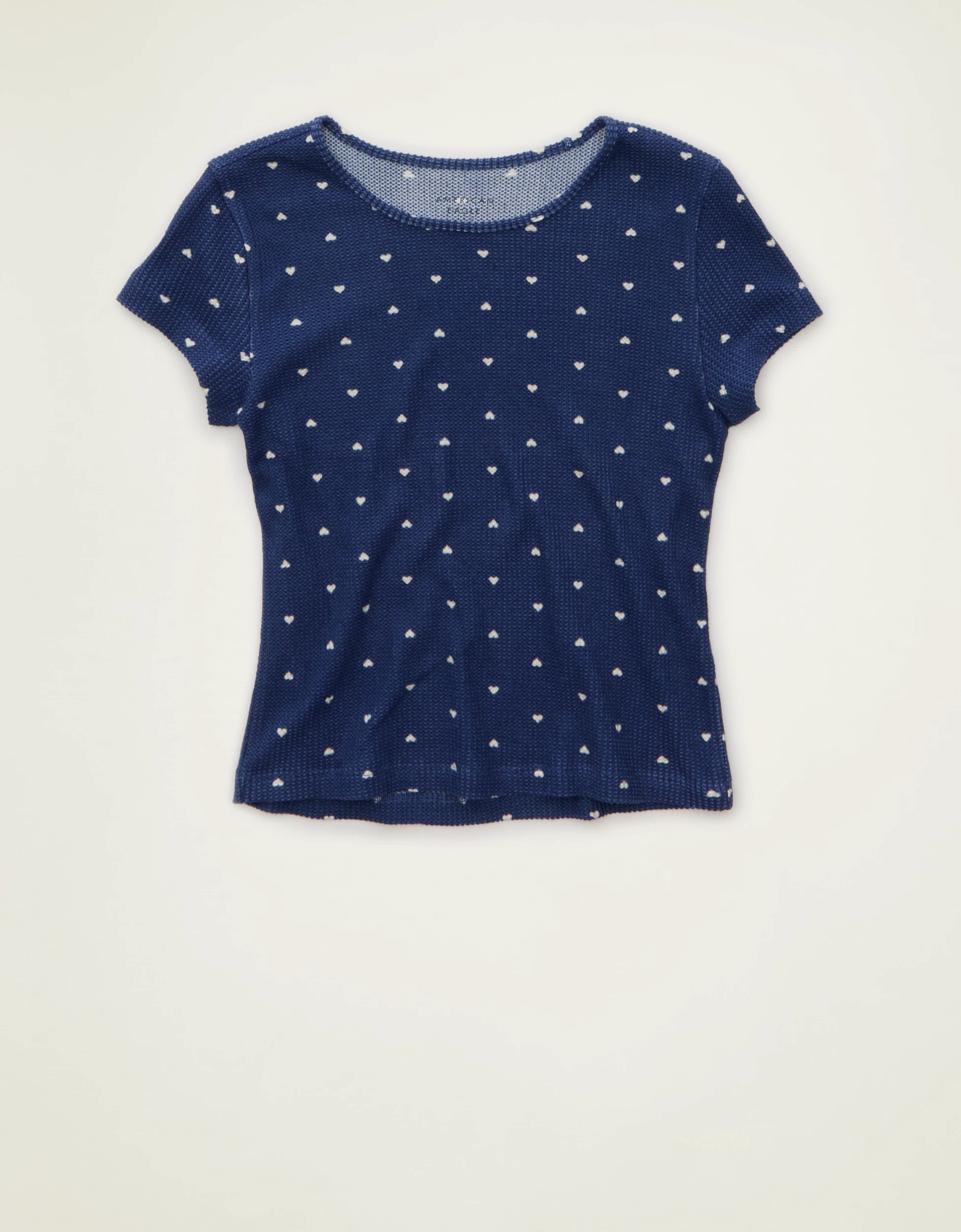 AE Luxe Plush Waffle Baby Tee | American Eagle Outfitters (US & CA)