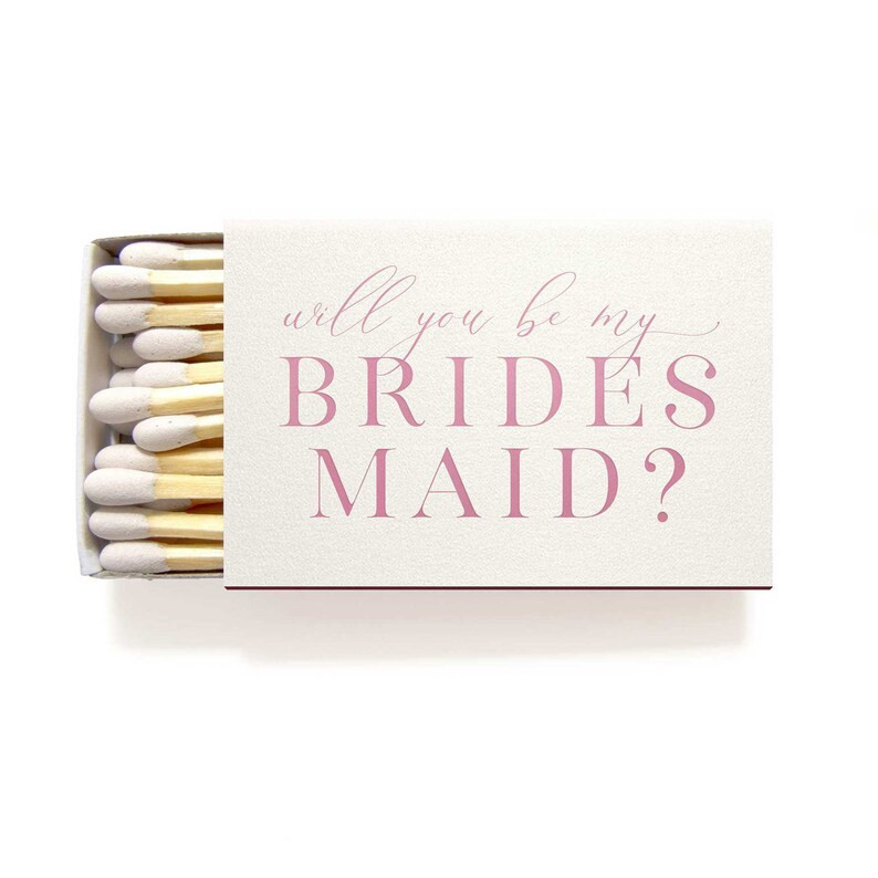 Bridesmaid Proposal Gift Will You Be My Bridesmaid Gift Matches Ivory Pink Foil Bridesmaid Propos... | Etsy (IT)