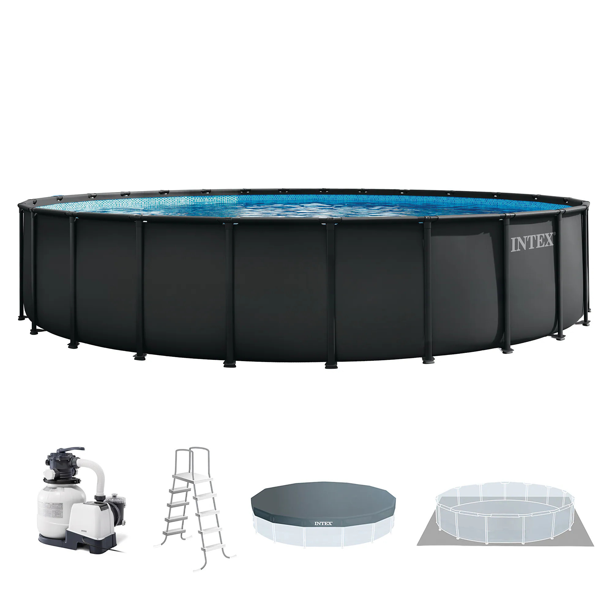 Intex Ultra XTR 24ft x 52in Round Frame Above Ground Swimming Pool Set with Pump one_size | 26339EP | Lowe's