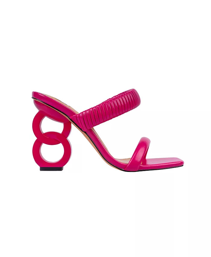 Women's Metallic Heel Pleaded 2 Band Slide | Macy's