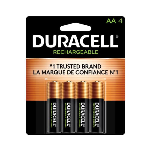 Duracell Rechargeable AA Batteries 4 Count, Long-lasting Power, All-Purpose Pre-Charged NiMH Double A Battery for Household and Gaming Devices | Amazon (US)