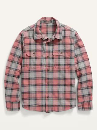 Built-In Flex Flannel Utility Pocket Shirt For Boys | Old Navy (US)