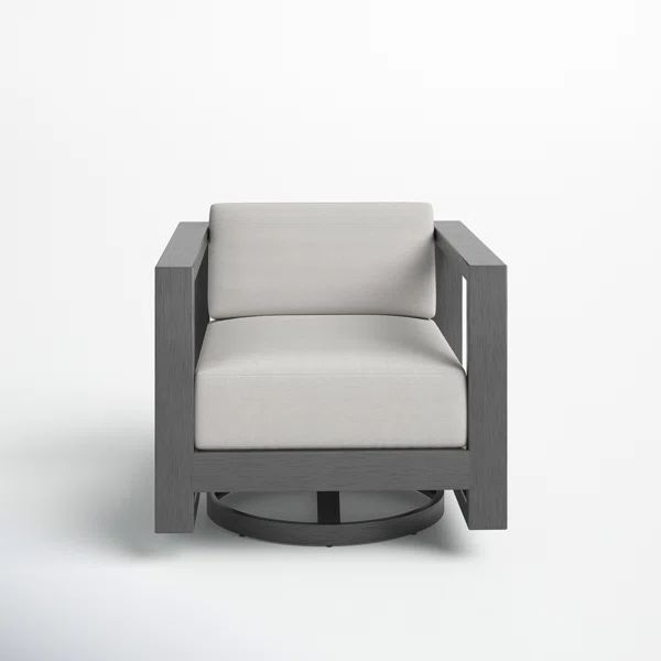 Georgie Swivel Powder Coated Aluminum Outdoor Lounge Chair with Cushions | Wayfair North America