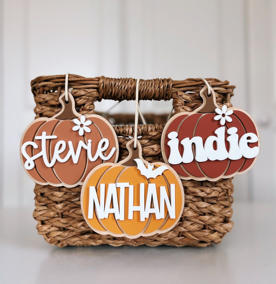Pumpkin Tag Halloween Basket Tag Boo Basket Tag Personalized Halloween Tag Trick or Treat Bag Tag... | Etsy (US)