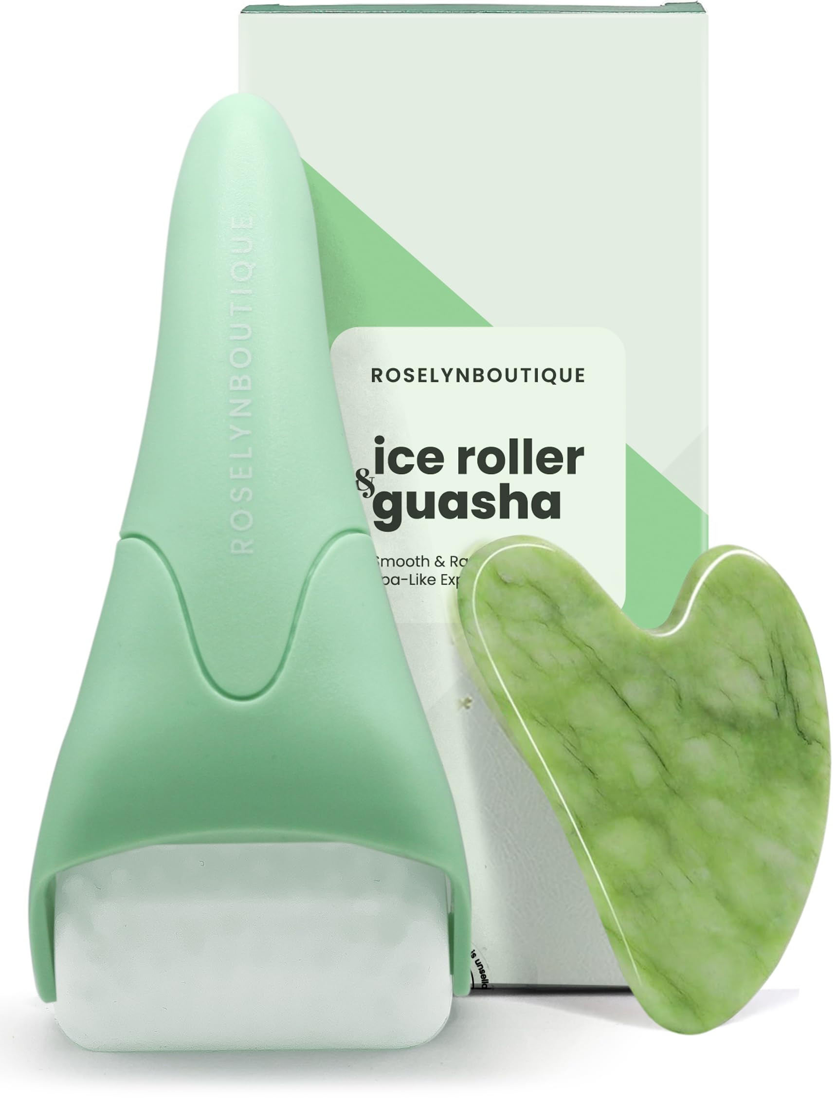 ROSELYNBOUTIQUE Ice Roller for Face & Gua Sha Facial Tools - Wrinkles Fine Lines Puffiness Massager Facial Skin Care Tools Self Care Gifts for Men Women (Green) | Amazon (US)