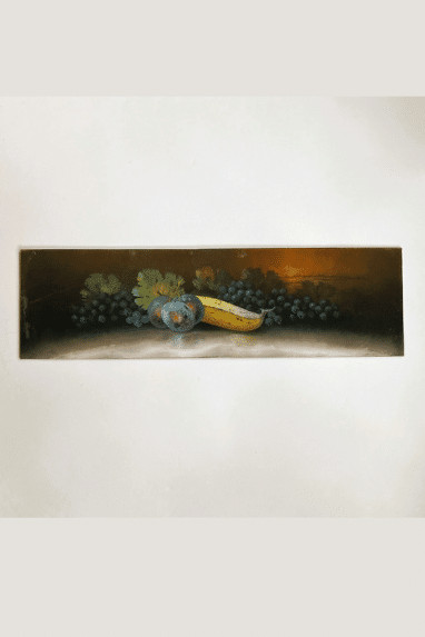 Antique Moody Fruit Still Life Pastel Painting Late 1800s 32.5″ x 12.5″ | Vintage Keepers