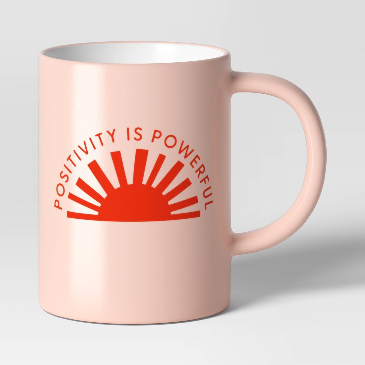 16oz Positivity is Powerful Stoneware Mug Pink - Room Essentials™ | Target