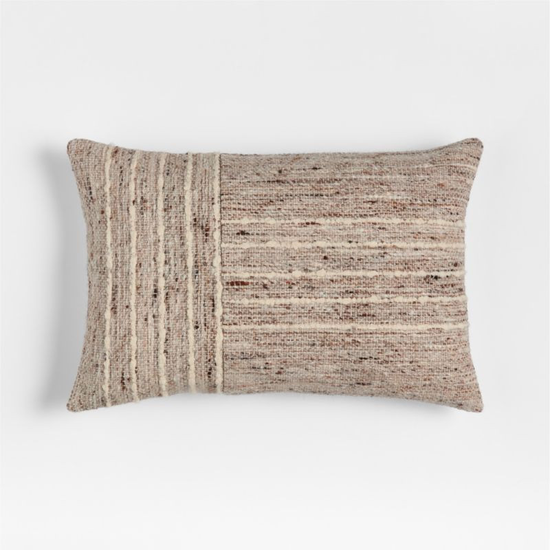 Bozeman Wool Blend 24"x16" Beige Throw Pillow Cover + Reviews | Crate & Barrel | Crate & Barrel