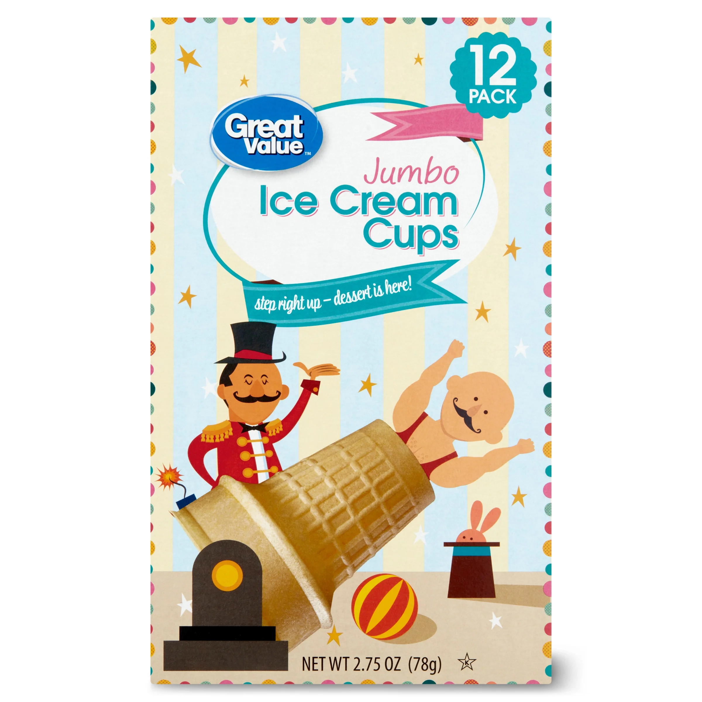 Great Value Jumbo Ice Cream Cups, 2.75 oz, 12 Count - Walmart.com | Walmart (US)