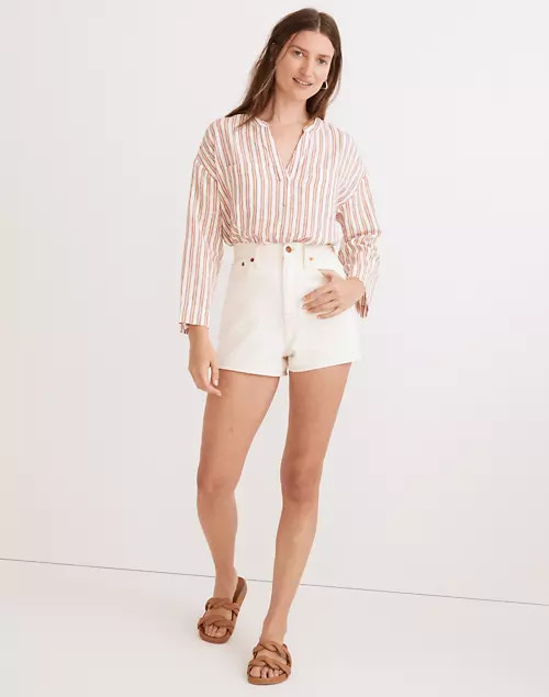 Linen-Blend Lakeline Popover Shirt in Hester Stripe | Madewell