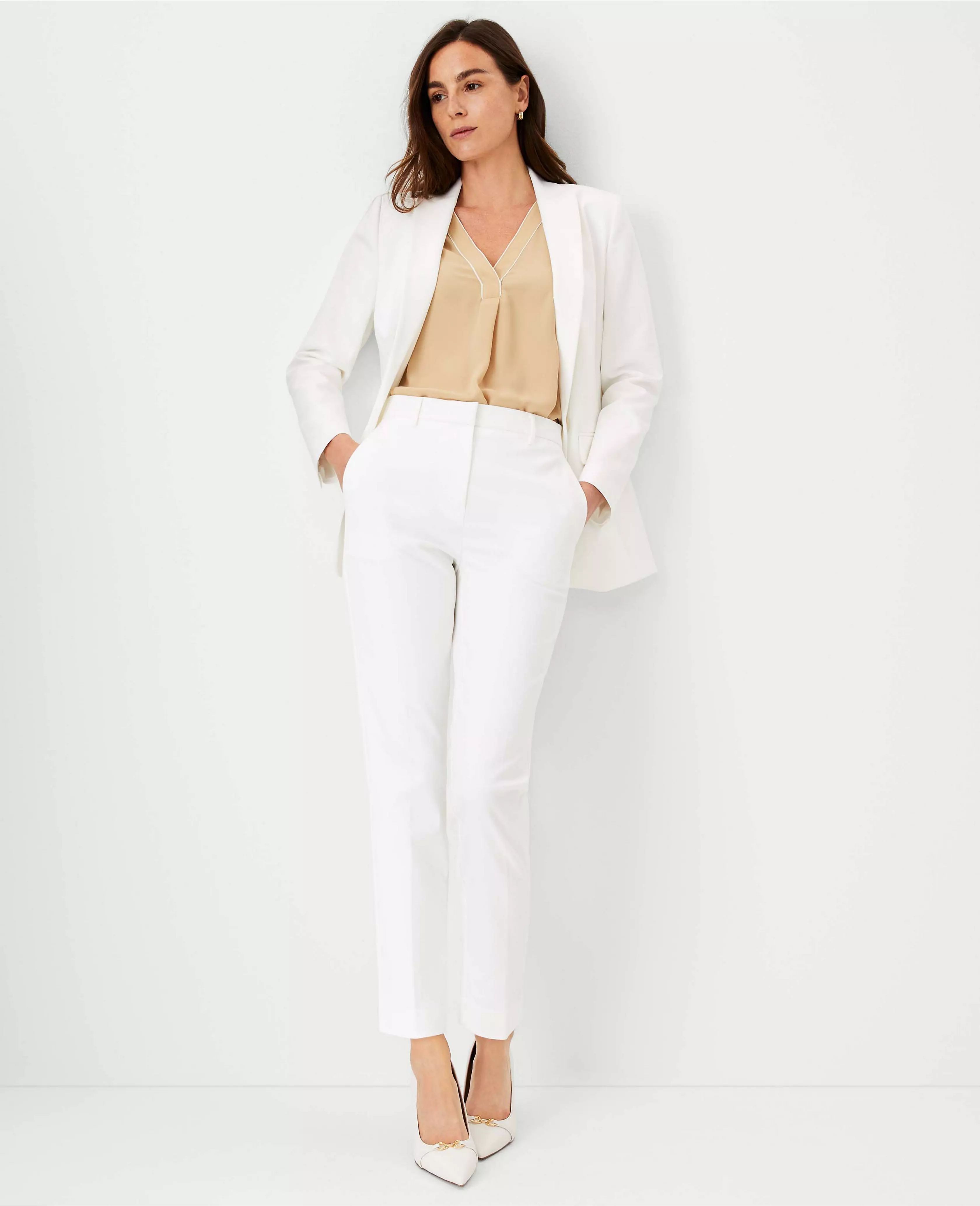 The Petite High Rise Everyday Ankle Pant in Stretch Cotton | Ann Taylor (US)