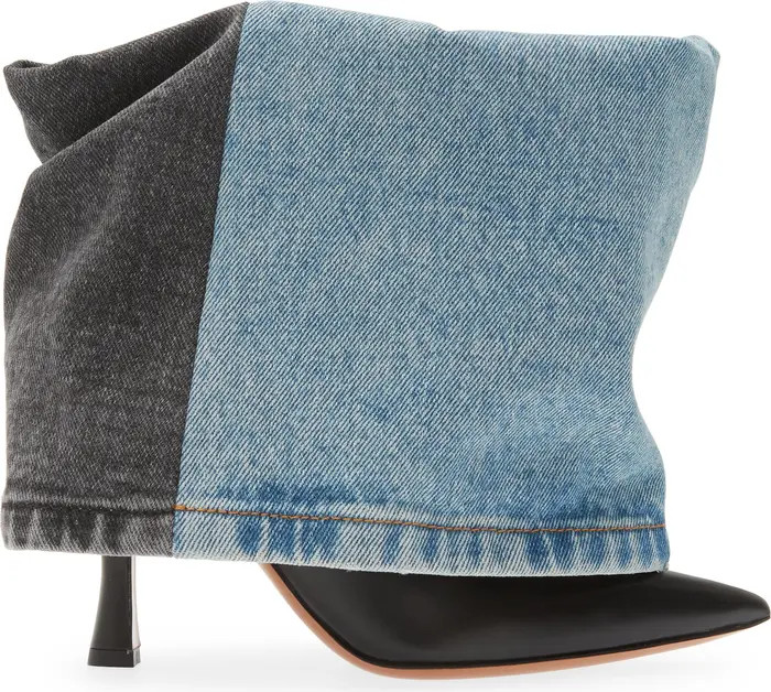 Denim Cuff Pointed Toe Bootie (Women) | Nordstrom
