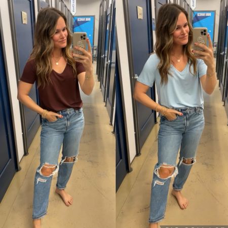 . Can’t go wrong with these basics from old navy- a lot of colors, great fit and on sale for $9 ✨ 
.
#oldnavy #oldnavystyle #basics #womenstees #casualoutfit #casualstyle #basicoutfit 

#LTKstyletip #LTKsalealert #LTKfindsunder50