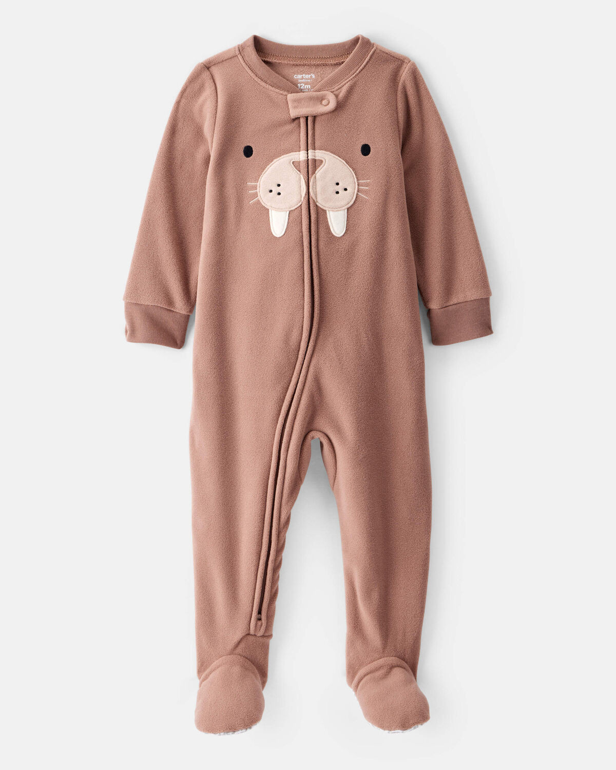 Toddler Boy Walrus Loose Fit Long-Sleeve 1-Piece Pajamas - Brown | Carter's Inc
