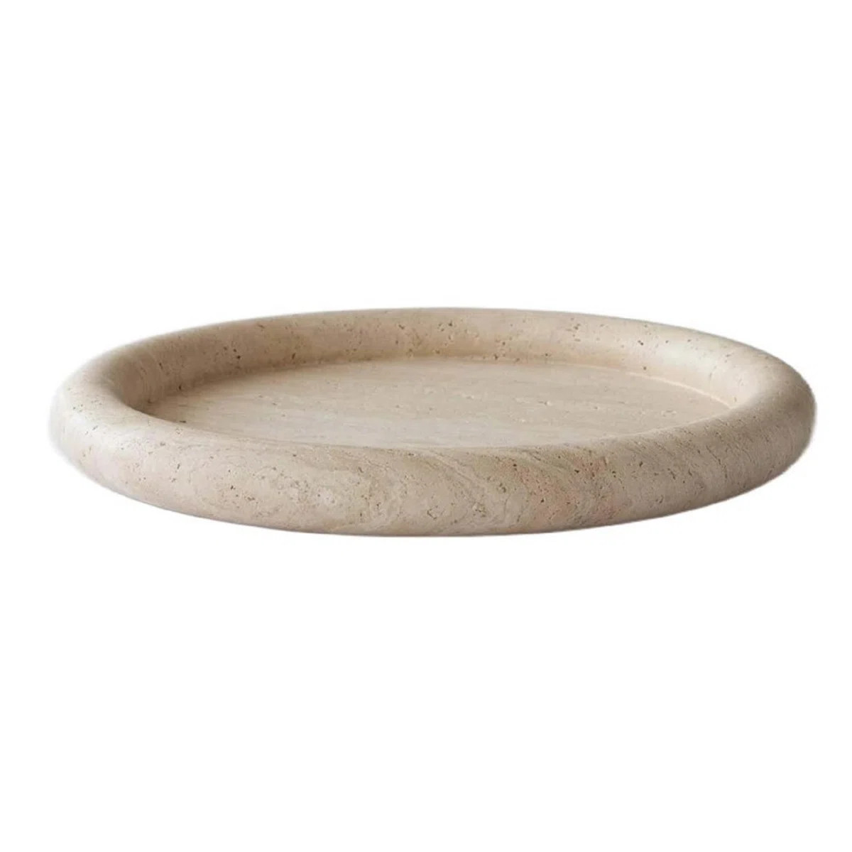 Travertine Small Round Tray Cream | Joss & Main
