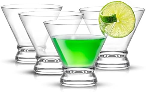 Amazon.com | JoyJolt 4-Piece Afina Cocktail Glasses Set, Martini Glasses- 8-Ounces: Martini Glass... | Amazon (US)