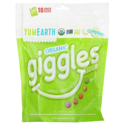YumEarth Organic Giggles, Sour, 10 Snack Packs, 0.5 oz (14 g) Each | Target