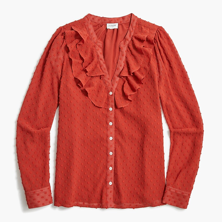 Clip-dot ruffle button-up shirt | J.Crew Factory