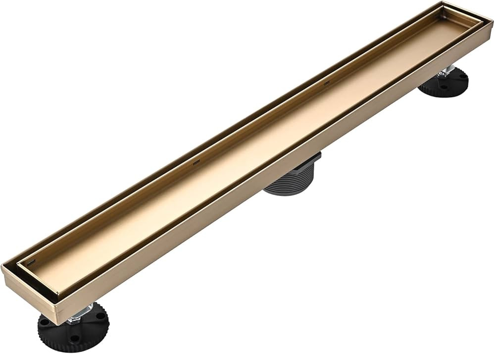 AVSIILE Linear Shower Floor Drain, Brushed Gold 24 Inch 304 Stainless Steel Bathroom Drains Kit, ... | Amazon (US)