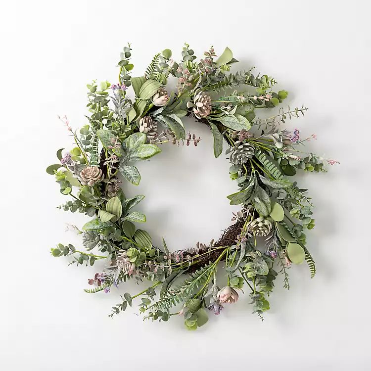 New! Succulent and Lambs Ear Wreath | Kirkland's Home