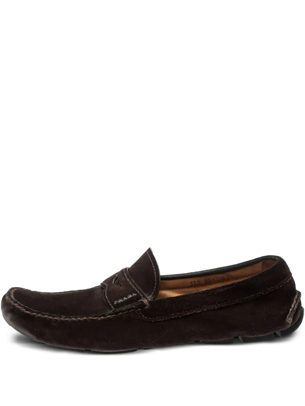 Prada Pre-Owned suede loafers - Brown | Farfetch Global