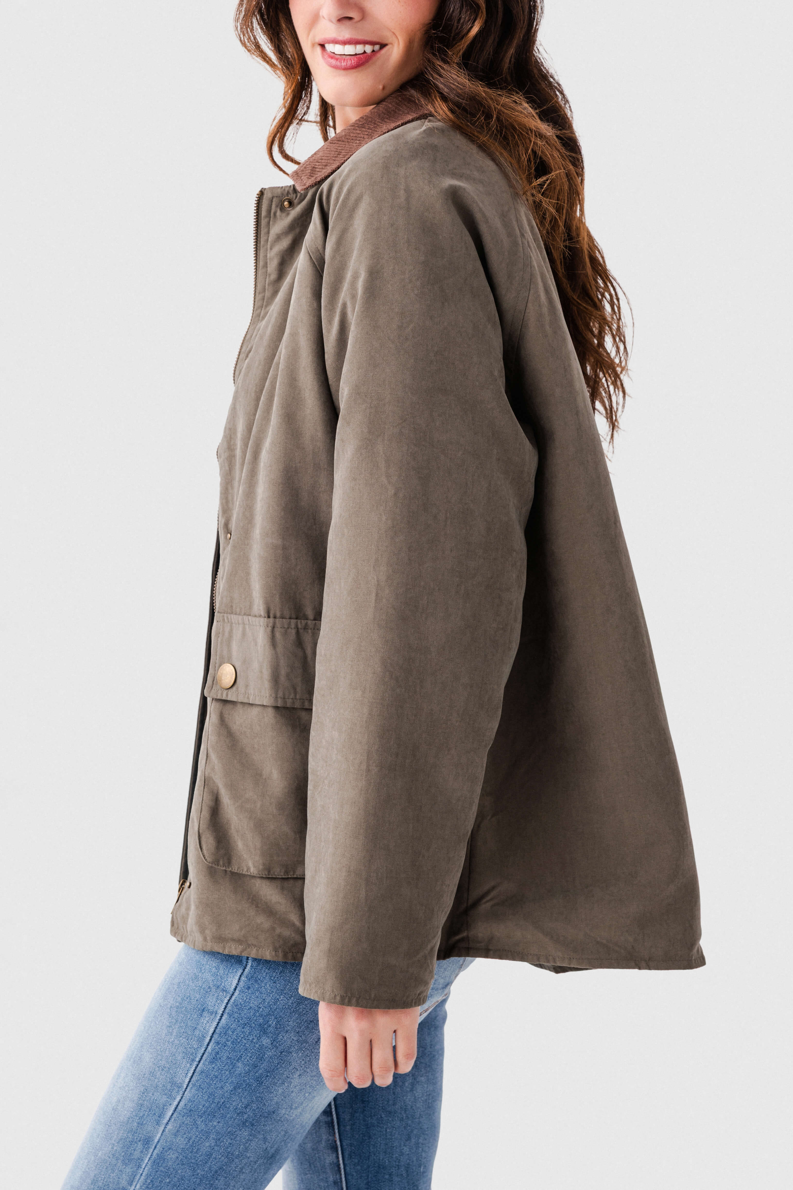 Hem & Thread Corduroy Collar Fisherman Jacket | Social Threads