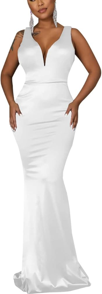 JTNFairy Women's Sexy Ruffle Sleeveless One Shoulder Bodycon Dresses Classy Pencil Curvy Party Ev... | Amazon (US)