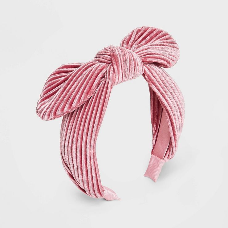 Girls&#39; Ribbed Velvet Headband - Cat &#38; Jack&#8482; Pink | Target