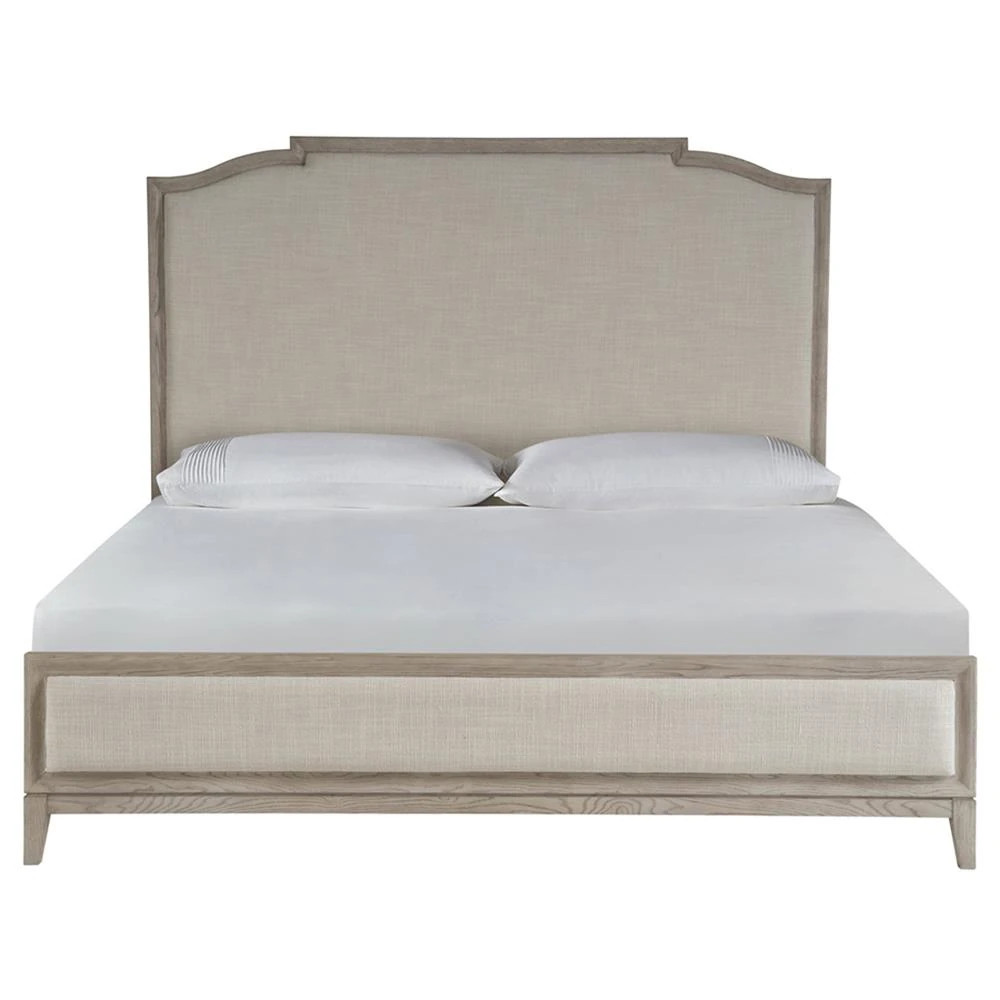 Chelle French Country Beige Panel Oak Wood Bed - King | Kathy Kuo Home