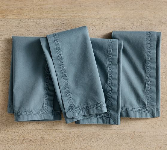 Sunwashed Twill Cotton Napkins - Set of 4 | Pottery Barn (US)