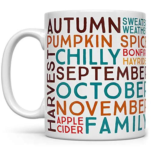 Fall Autumn Season Coffee Mug, Gift for Fall Lover, Thanksgiving Pumpkin Spice Sweater Weather Cu... | Amazon (US)