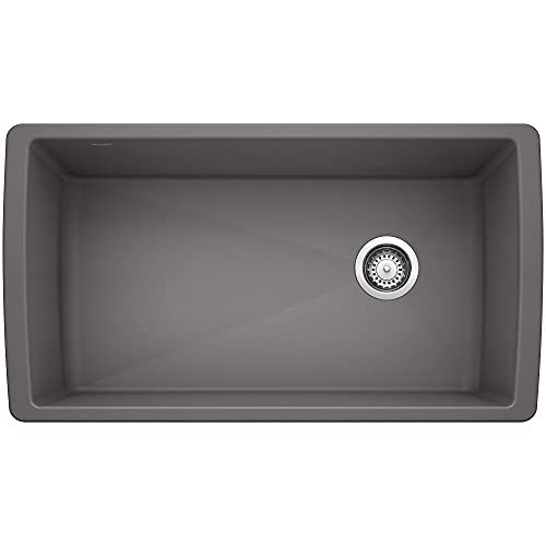 BLANCO, Cinder 441764 DIAMOND SILGRANIT Super Single Undermount Kitchen Sink, 33.5" X 18.5" | Amazon (US)