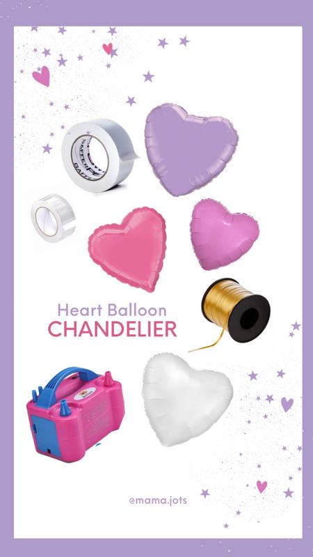 Supplies for making the heart balloon chandelier (all online) and just as great brand for balloons I’ve used before other years in making this!💜💗✨

#LTKSeasonal #LTKhome #LTKparties