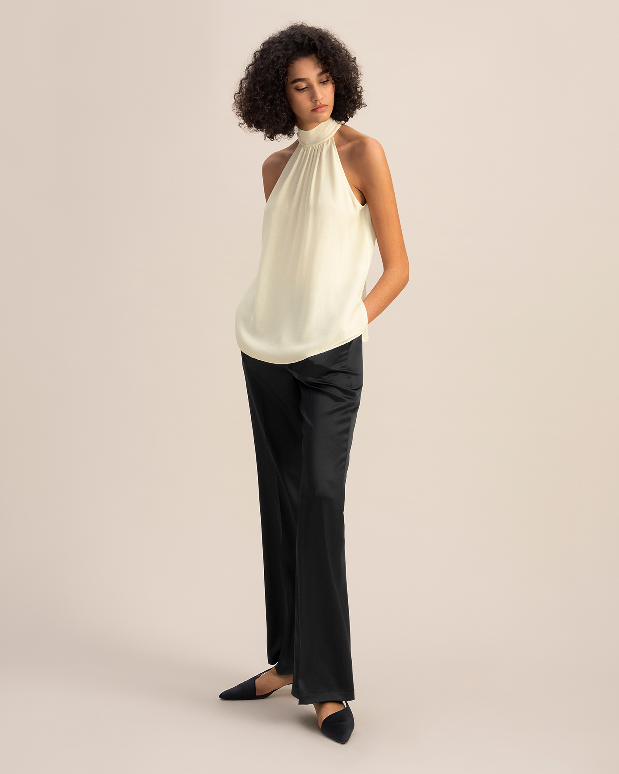 Zijden Georgette haltertop | LilySilk