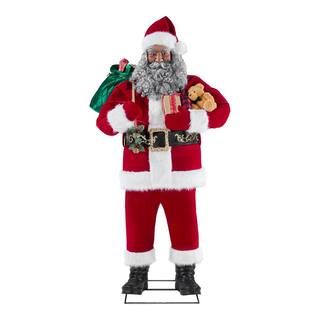 6 ft. Black Santa Greeter Standing Decor | The Home Depot