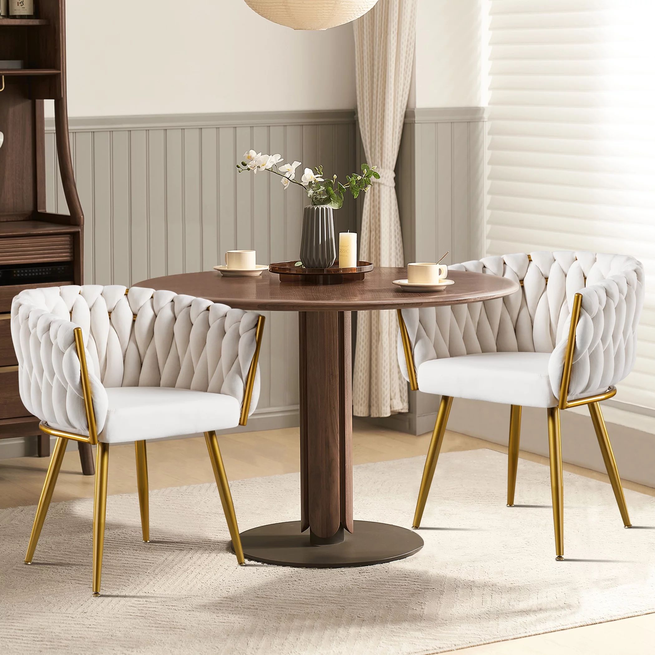 JONPONY Dining Chairs Modern Upholstered Set of 2 Velvet Dining Room Chairs for Living Room, Bedr... | Walmart (US)