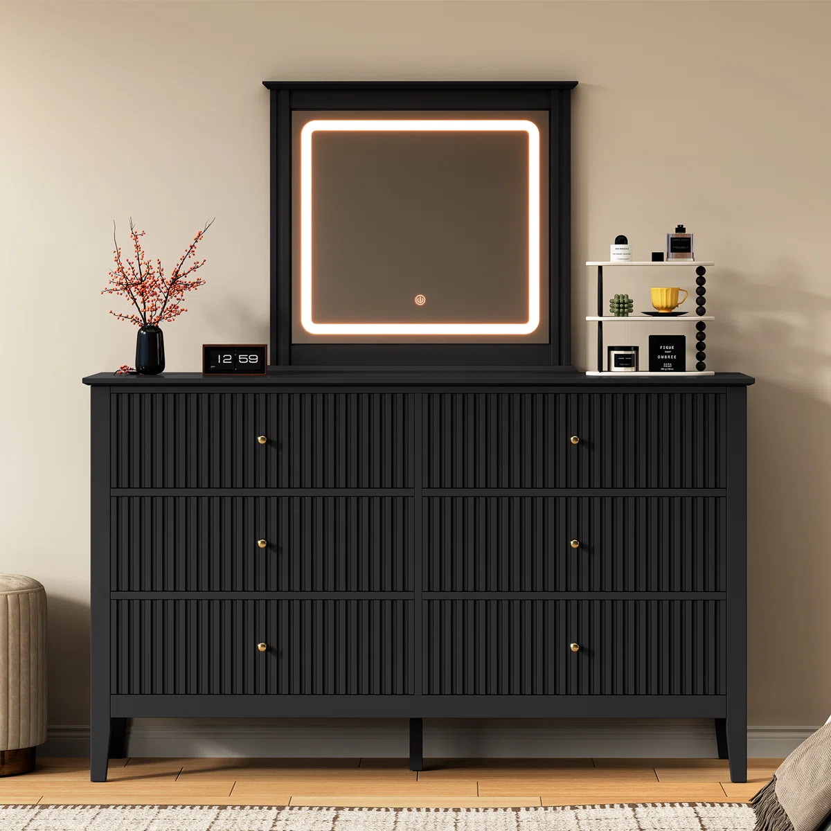 6 Drawer Dresser With Lighted Mirror | Wayfair North America