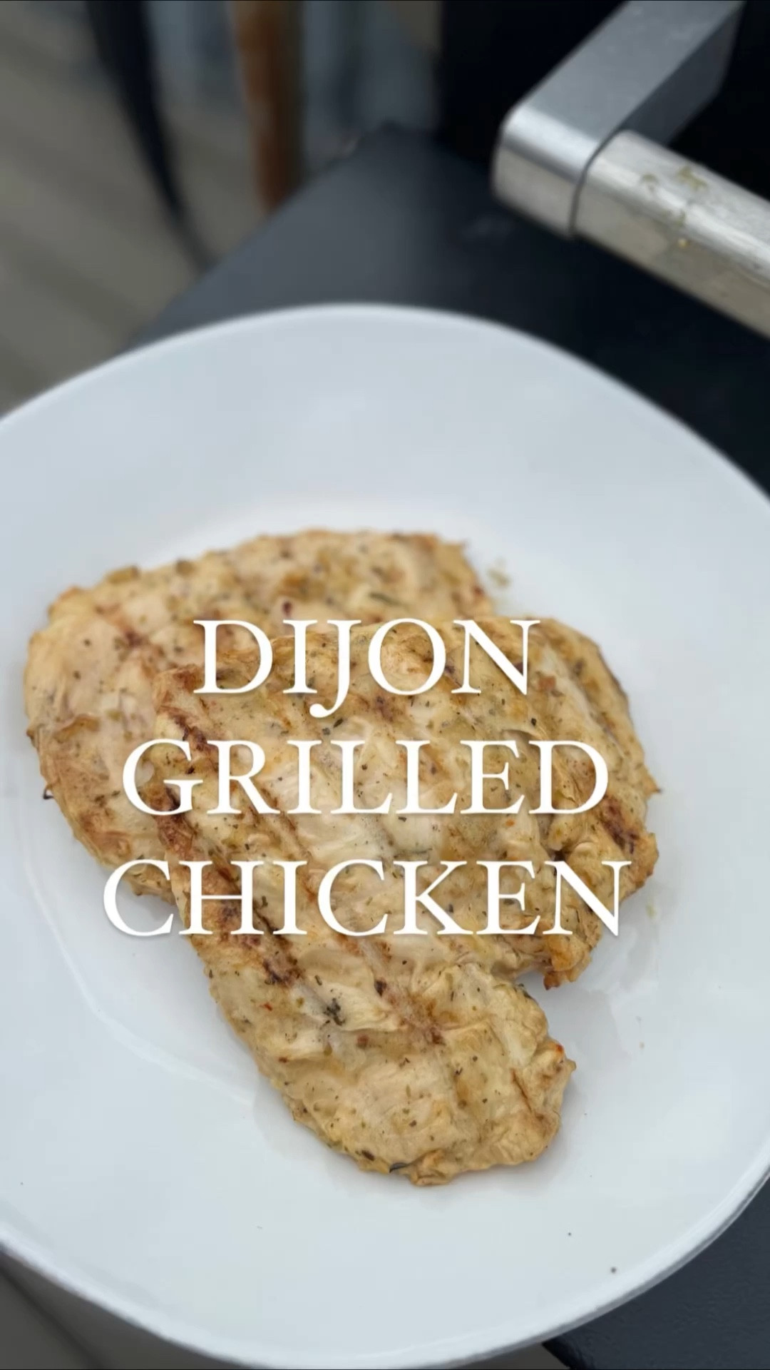 Dijon chicken 

Ingredients:

4 chicken breasts 
1/2 cup Ken’s simply Greek vinaigrette 
1-2 tbsp Dijon mustard 
1-2 tbsp roasted garlic & herb seasoning 
 
Recipe:
In a ziploc, combine all of your ingredients and then seal the bag airtight, use your meat pounder (with the flat side otherwise you’ll bust your bag open) and pound your chicken until it’s even thickness all the way across. Let marinate in the fridge for a couple of hour or overnight (but no longer than 24 hours) heat your Traeger to 395 degrees and cook undisturbed on each side for 6-8 minutes or until the internal temp is 160-165 (you can remove it at 160 and it will rise to 165 when you let it rest) If you are using a gas grill i would recommend nothing higher than 350 degrees to avoid charring the marinade. Let your chicken rest for a few minutes before serving, Enjoy!

#LTKfamily #LTKfindsunder50