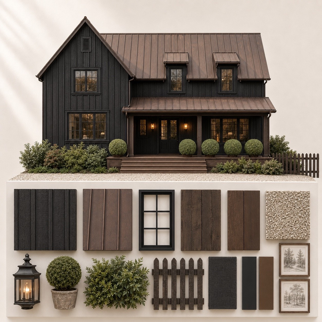 FROM THE OUTSIDE IN 08/03/2026
Welcome to another edition of From the Outside In, a series exploring beautiful home exteriors and the materials that bring each look to life. This striking black farmhouse proves that a dark exterior can feel warm and welcoming when it is layered with natural materials, traditional architecture, and abundant greenery. See the full post on the blog!

#LTKhome
