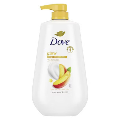 Dove Beauty Glow Body Wash Pump - Mango & Almond Butter 24hr Lotion-Soft Skin - 30.6 fl oz | Target