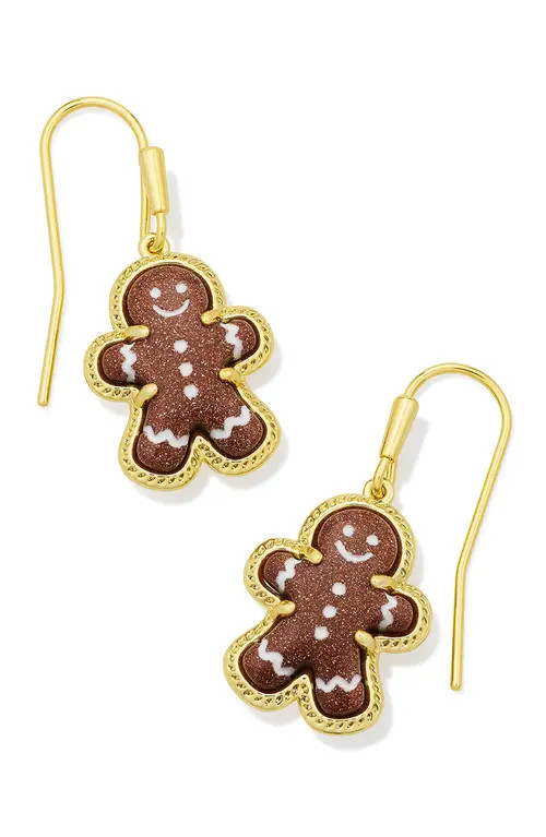 Kendra Scott Gingerbread Drop Earrings in Gold Brown Goldstone at Nordstrom | Nordstrom