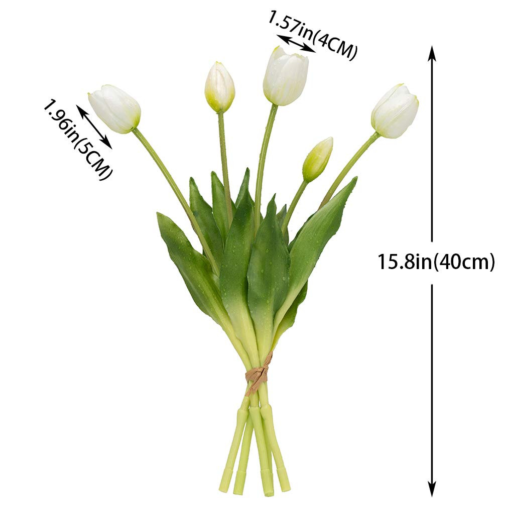 DUYONE 15pcs Artificial Tulips Flowers,Latex Bouquet, Fake Tulips for Office Wedding Party Home K... | Amazon (US)