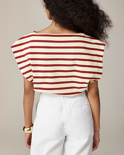 Boatneck muscle T-shirt in stripe mariner cotton | J. Crew US